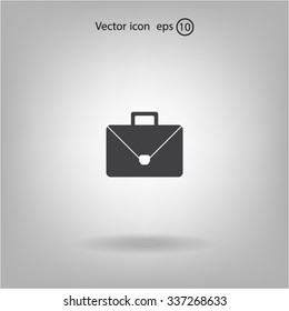 Briefcase icon, vector illustration. Flat design style