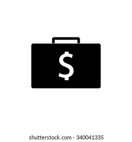 Briefcase icon.  Vector illustration. Flat design style.