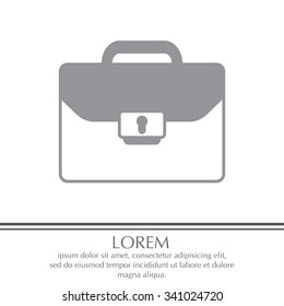 Briefcase icon, vector illustration. Flat design style