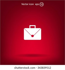 Briefcase icon, vector illustration. Flat design style