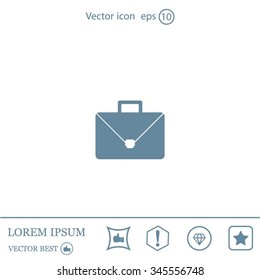 Briefcase icon, vector illustration. Flat design style
