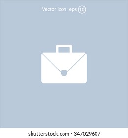 Briefcase icon, vector illustration. Flat design style