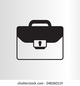 Briefcase icon, vector illustration. Flat design style