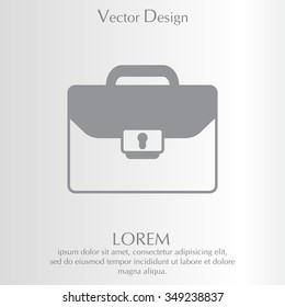 Briefcase icon, vector illustration. Flat design style