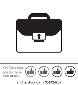 Briefcase icon, vector illustration. Flat design style