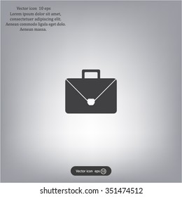 Briefcase icon, vector illustration. Flat design style