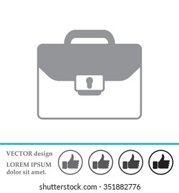 Briefcase icon, vector illustration. Flat design style