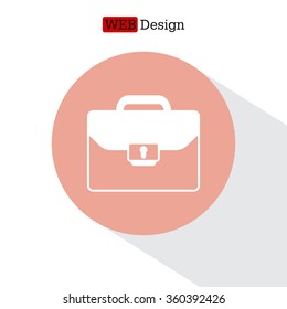 Briefcase icon, vector illustration. Flat design style