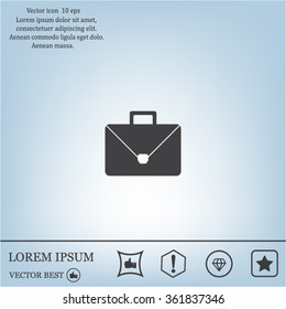 Briefcase icon, vector illustration. Flat design style