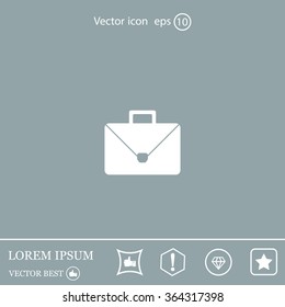 Briefcase icon, vector illustration. Flat design style