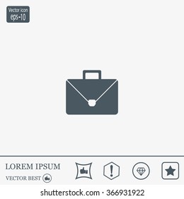 Briefcase icon, vector illustration. Flat design style