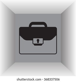 Briefcase icon, vector illustration. Flat design style