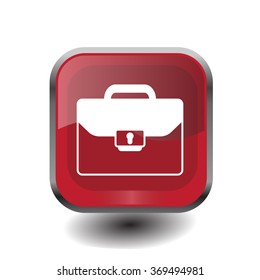 Briefcase icon, vector illustration. Flat design style