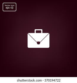 Briefcase icon, vector illustration. Flat design style