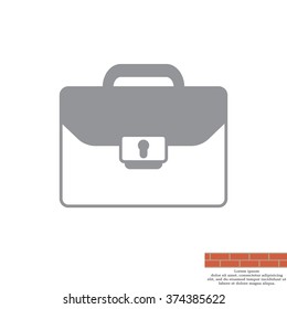 Briefcase icon, vector illustration. Flat design style