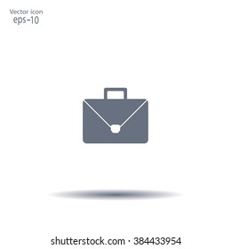 Briefcase icon, vector illustration. Flat design style