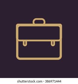 Briefcase icon, vector illustration. Flat design style