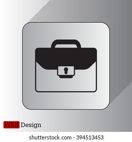 Briefcase icon, vector illustration. Flat design style