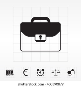 Briefcase icon, vector illustration. Flat design style