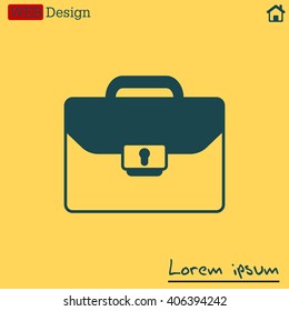 Briefcase icon, vector illustration. Flat design style
