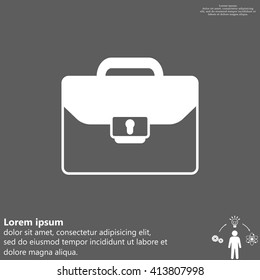 Briefcase icon, vector illustration. Flat design style