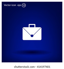 Briefcase icon, vector illustration. Flat design style