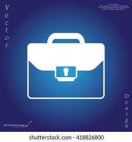 Briefcase icon, vector illustration. Flat design style