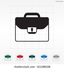 Briefcase icon, vector illustration. Flat design style