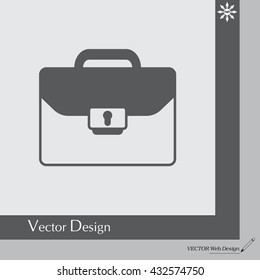 Briefcase icon, vector illustration. Flat design style