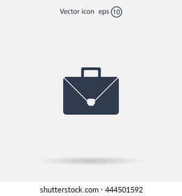 Briefcase icon, vector illustration. Flat design style