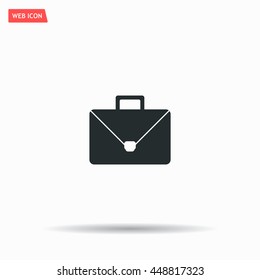 Briefcase icon, vector illustration. Flat design style