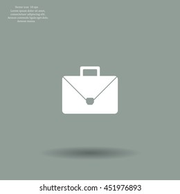 Briefcase icon, vector illustration. Flat design style