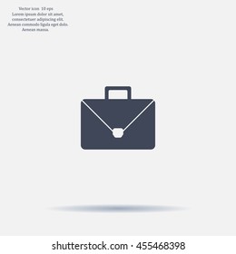 Briefcase icon, vector illustration. Flat design style