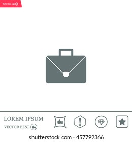 Briefcase icon, vector illustration. Flat design style