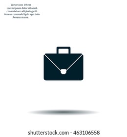 Briefcase icon, vector illustration. Flat design style