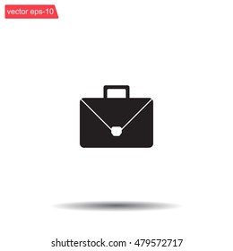 Briefcase icon, vector illustration. Flat design style