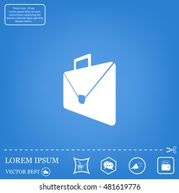 Briefcase icon, vector illustration. Flat design style