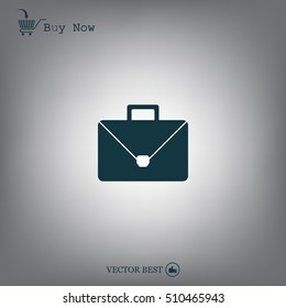 Briefcase icon, vector illustration. Flat design style