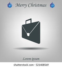 Briefcase icon, vector illustration. Flat design style