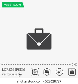 Briefcase icon, vector illustration. Flat design style