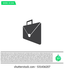 Briefcase icon, vector illustration. Flat design style
