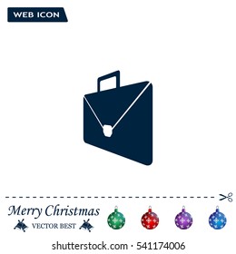 Briefcase icon, vector illustration. Flat design style