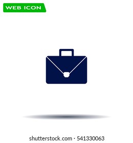 Briefcase icon, vector illustration. Flat design style