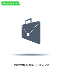 Briefcase icon, vector illustration. Flat design style
