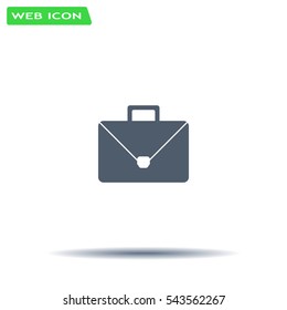 Briefcase icon, vector illustration. Flat design style