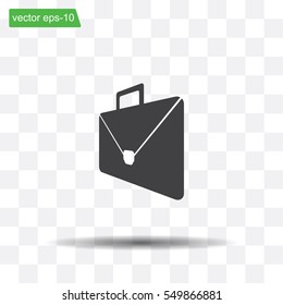 Briefcase icon, vector illustration. Flat design style