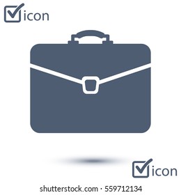 Briefcase icon, vector illustration. Flat design style. 