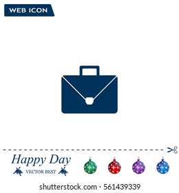 Briefcase icon, vector illustration. Flat design style