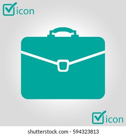 Briefcase icon, vector illustration. Flat design style. 
