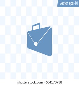 Briefcase icon, vector illustration. Flat design style